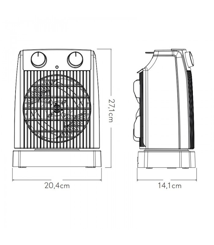 Calefactor de Suelo Vertical Oscilante NAIROBI 2000W Gris/Negro