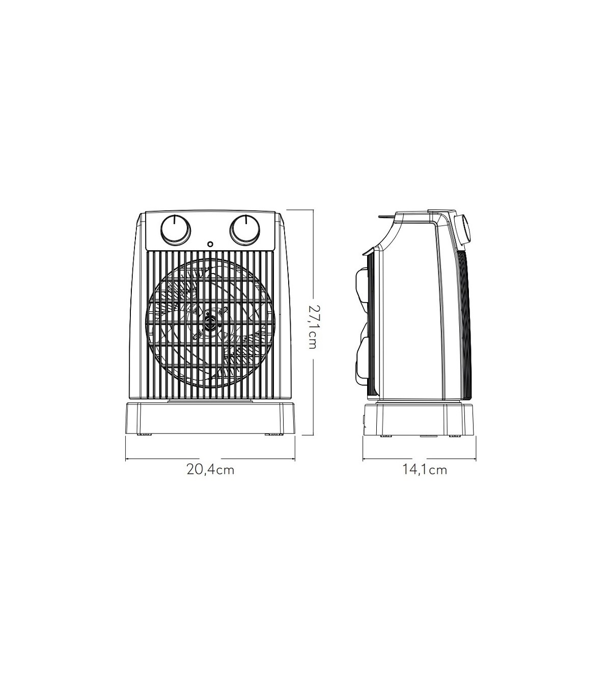 Calefactor de Suelo Vertical Oscilante NAIROBI 2000W Gris/Negro