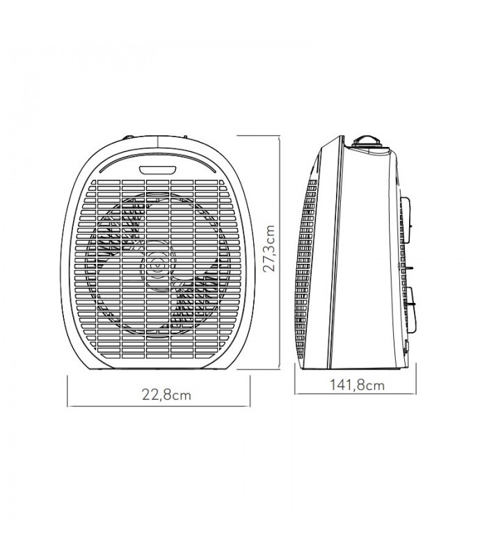 Calefactor de Suelo Vertical SUDAN 2000W Blanco/Gris