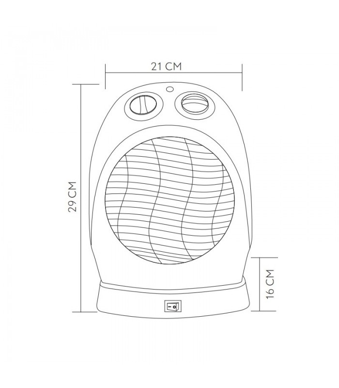 Calefactor de Suelo Vertical Oscilante TEMPLE 2000W Blanco