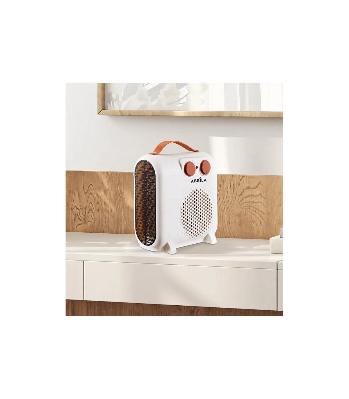 Calefactor de Suelo Vertical TUNDRA 2000W Blanco/Marrón