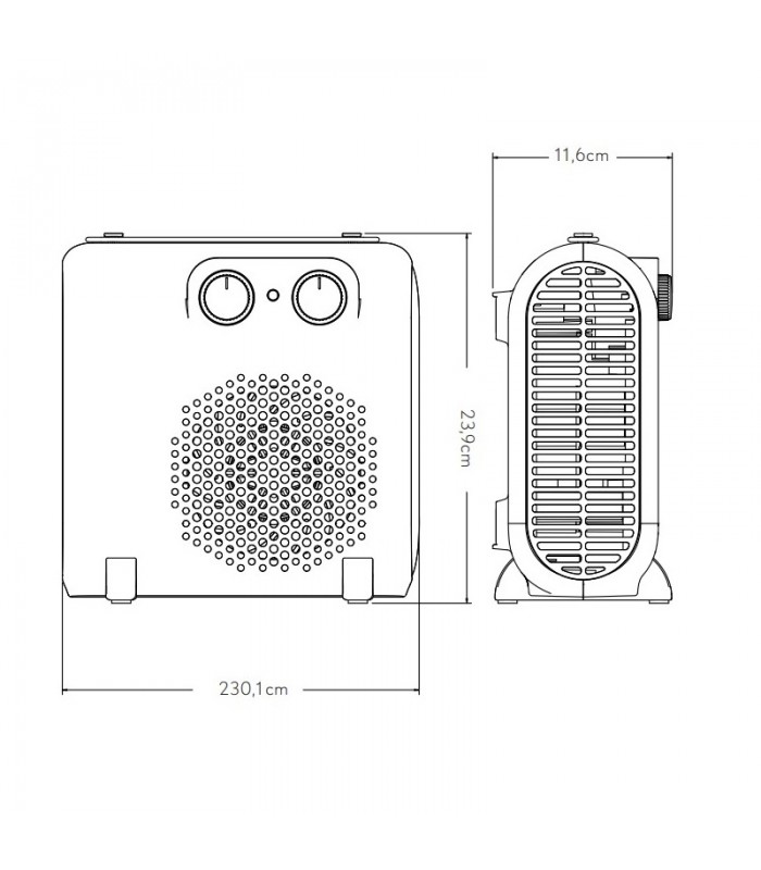Calefactor de Suelo Vertical TUNDRA 2000W Negro/Marrón