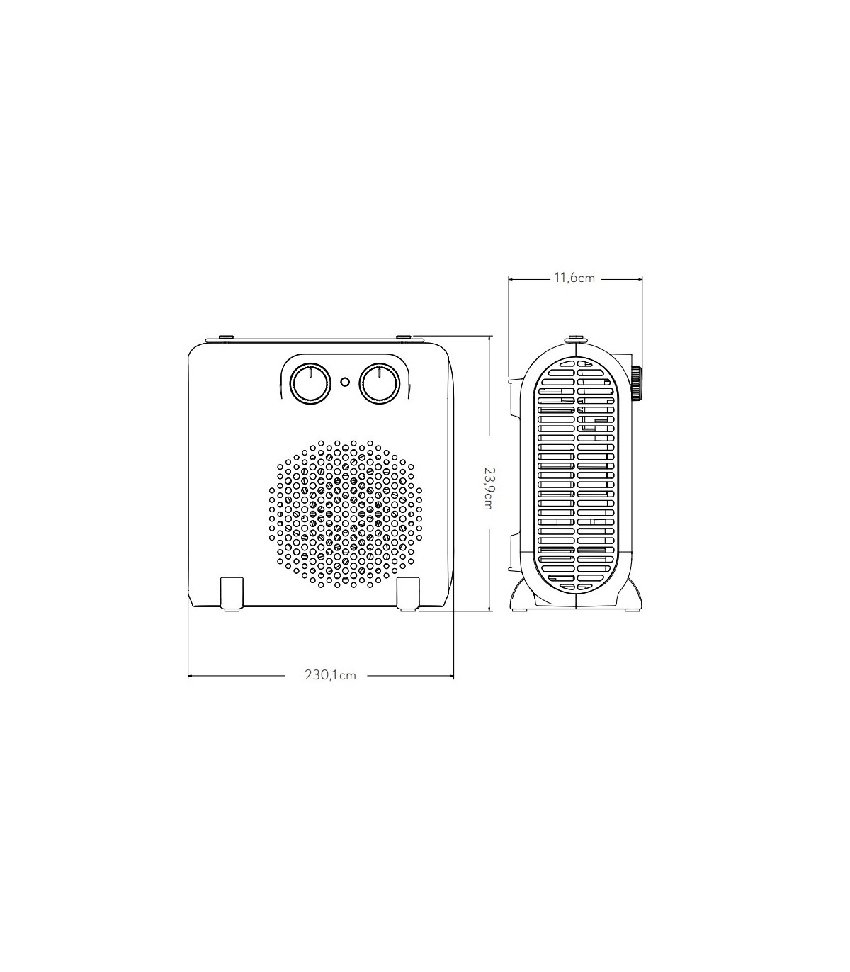 Calefactor de Suelo Vertical TUNDRA 2000W Negro/Marrón