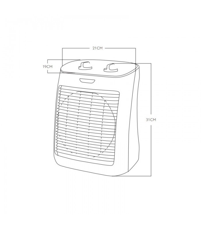 Calefactor de Suelo Vertical TARAY 2000W Gris/Amarillo