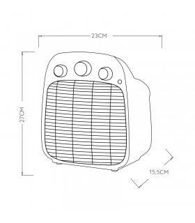 Calefactor de Suelo Vertical LESOTO 2000W Blanco/Negro