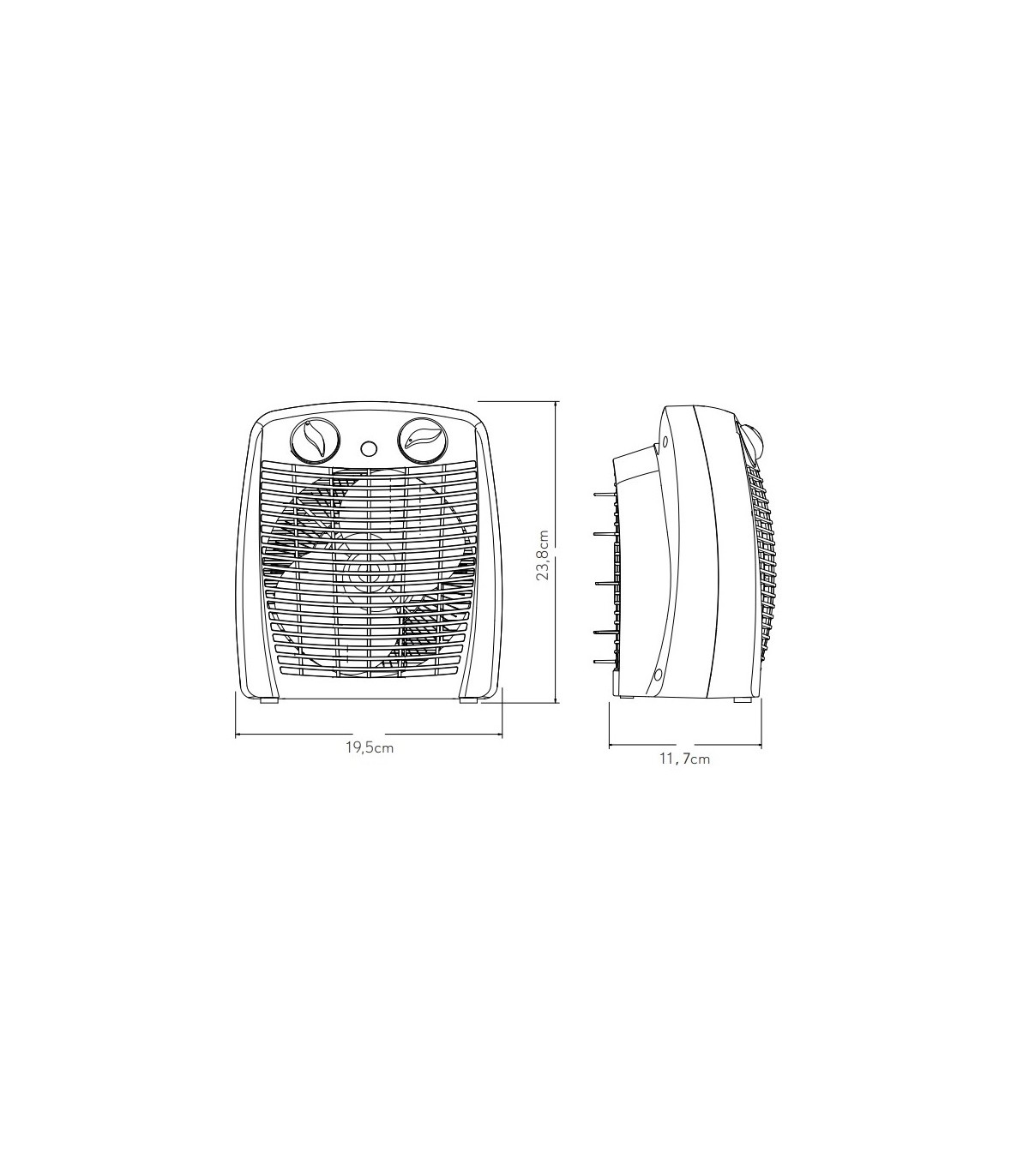 Calefactor de Suelo Vertical GAMBIA 2000W Blanco/Negro
