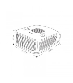 Calefactor de Suelo Horizontal ARDOR 2000W Plata/Negro