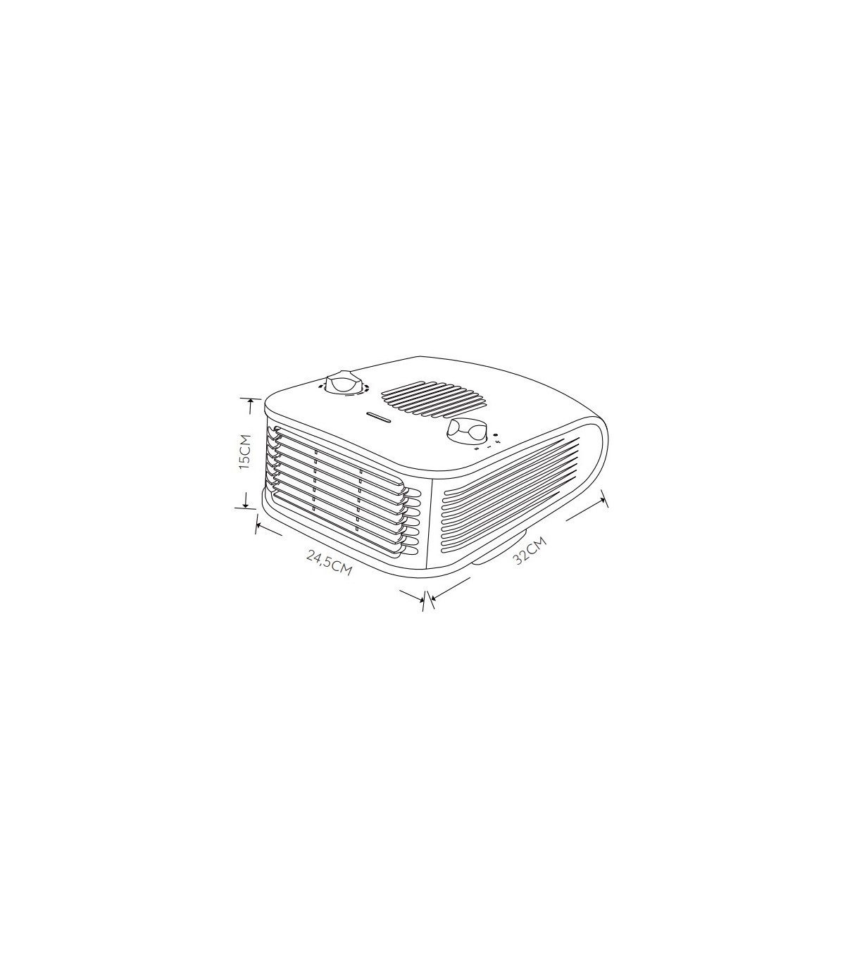 Calefactor de Suelo Horizontal ARDOR 2000W Plata/Negro