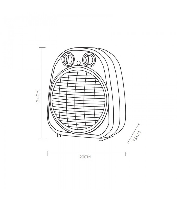 Calefactor de Suelo Vertical FOGATA 2000W Negro/Gris