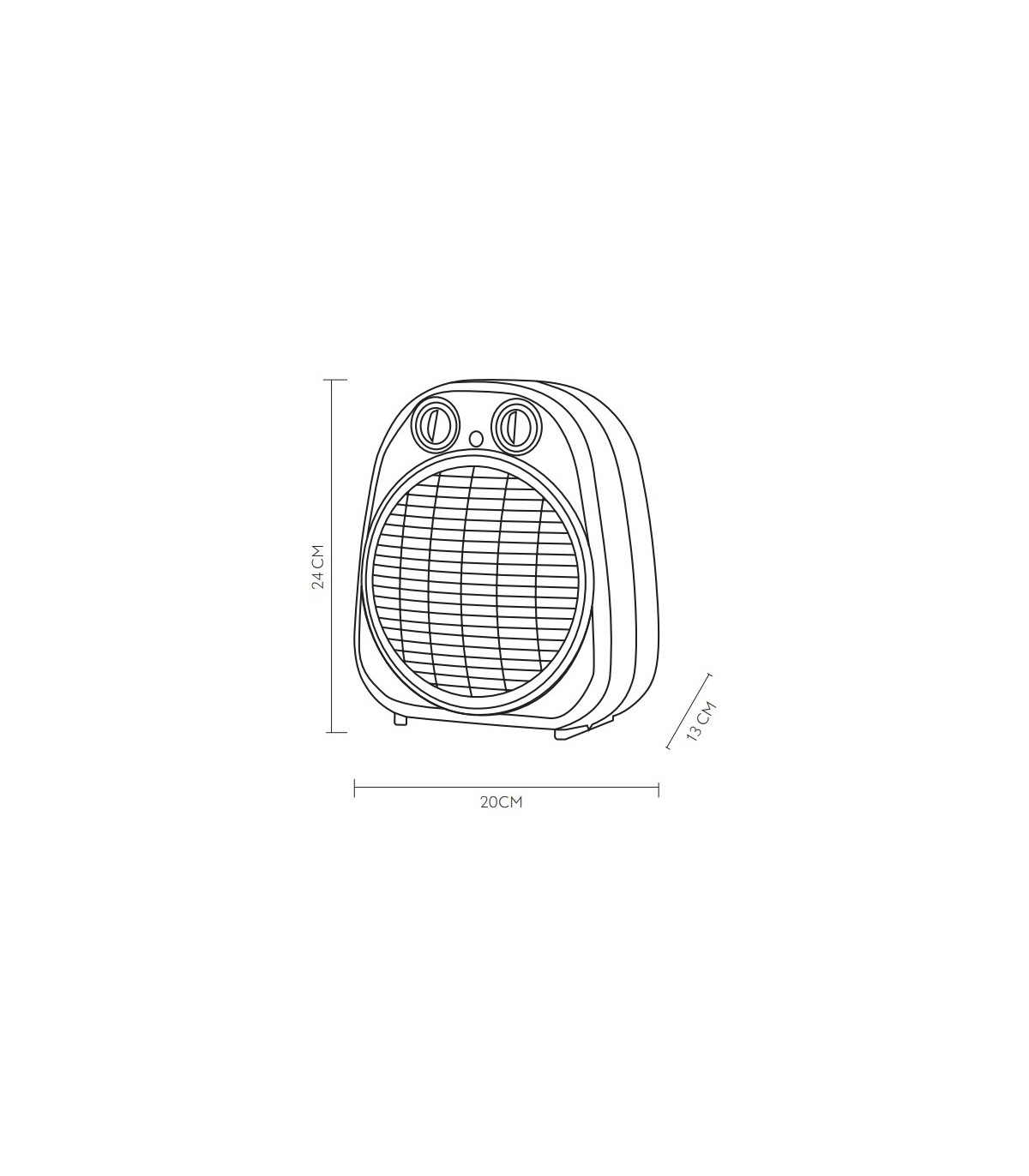 Calefactor de Suelo Vertical FOGATA 2000W Verde/Gris