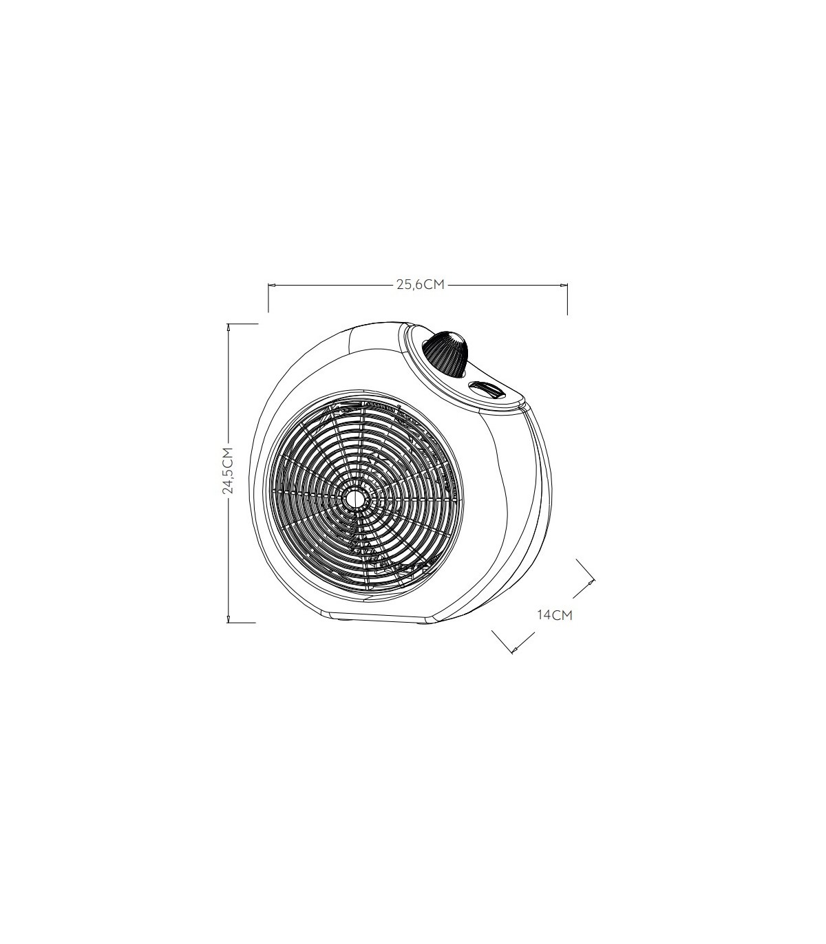 Calefactor de Suelo Vertical SAVONA 2000W Negro/Gris