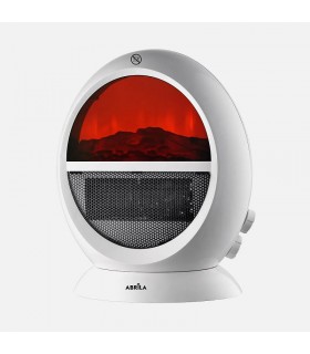 Calefactor de Suelo Vertical Oscilante MONGOL Efecto Fuego 2000W Blanco