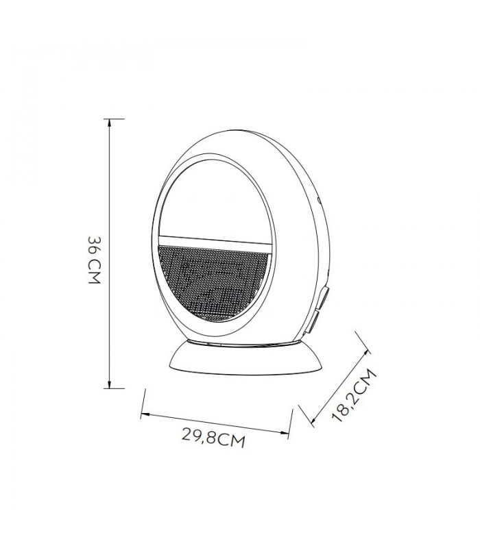 Calefactor de Suelo Vertical Oscilante MONGOL Efecto Fuego 2000W Blanco