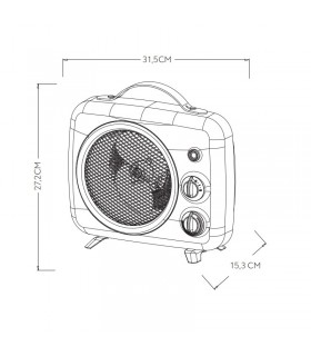 Calefactor de Suelo Vertical TARANTO 2000W Negro/Cromo