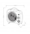 Calefactor de Suelo Vertical TARANTO 2000W Negro/Cromo