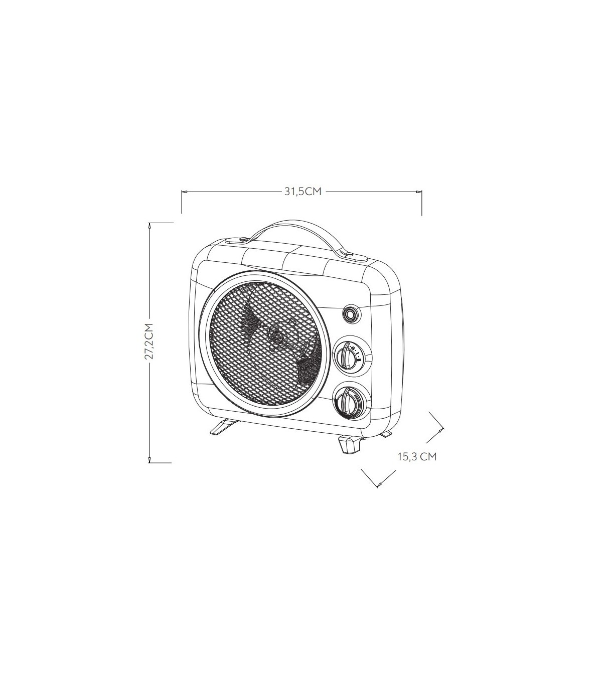 Calefactor de Suelo Vertical TARANTO 2000W Negro/Cromo