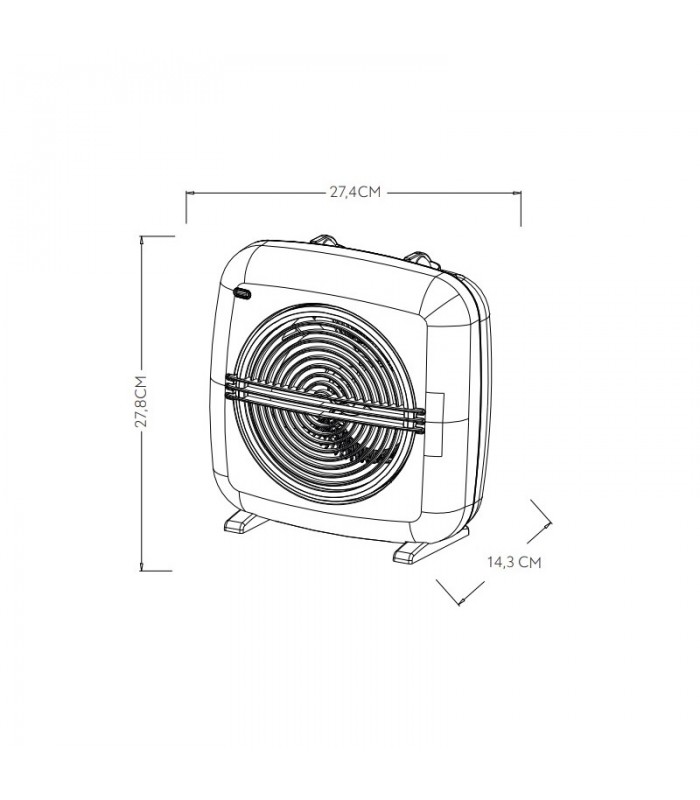 Calefactor de Suelo Vertical VICENZA 2000W Negro/Gris