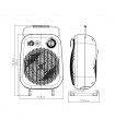 Calefactor de Suelo Vertical MARTINICA 2000W Blanco/Negro