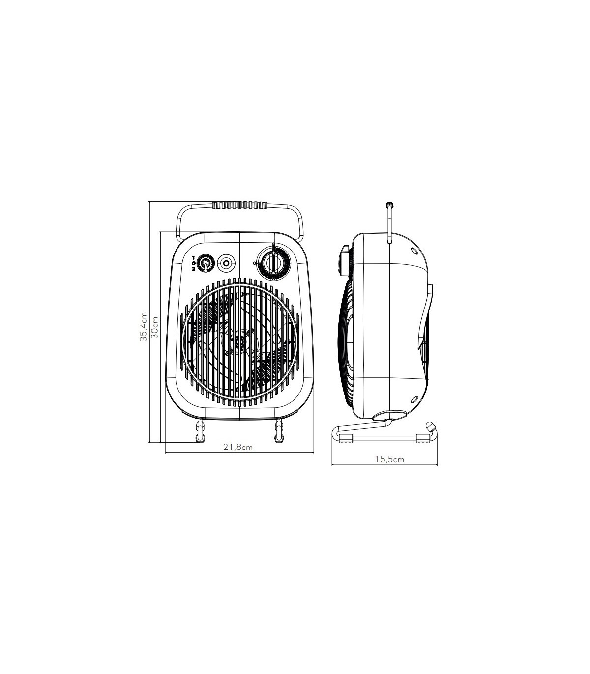 Calefactor de Suelo Vertical MARTINICA 2000W Gris/Negro