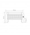 Estufa peana de Cuarzo IGNEO Max.1200W 3 Tubos Blanco