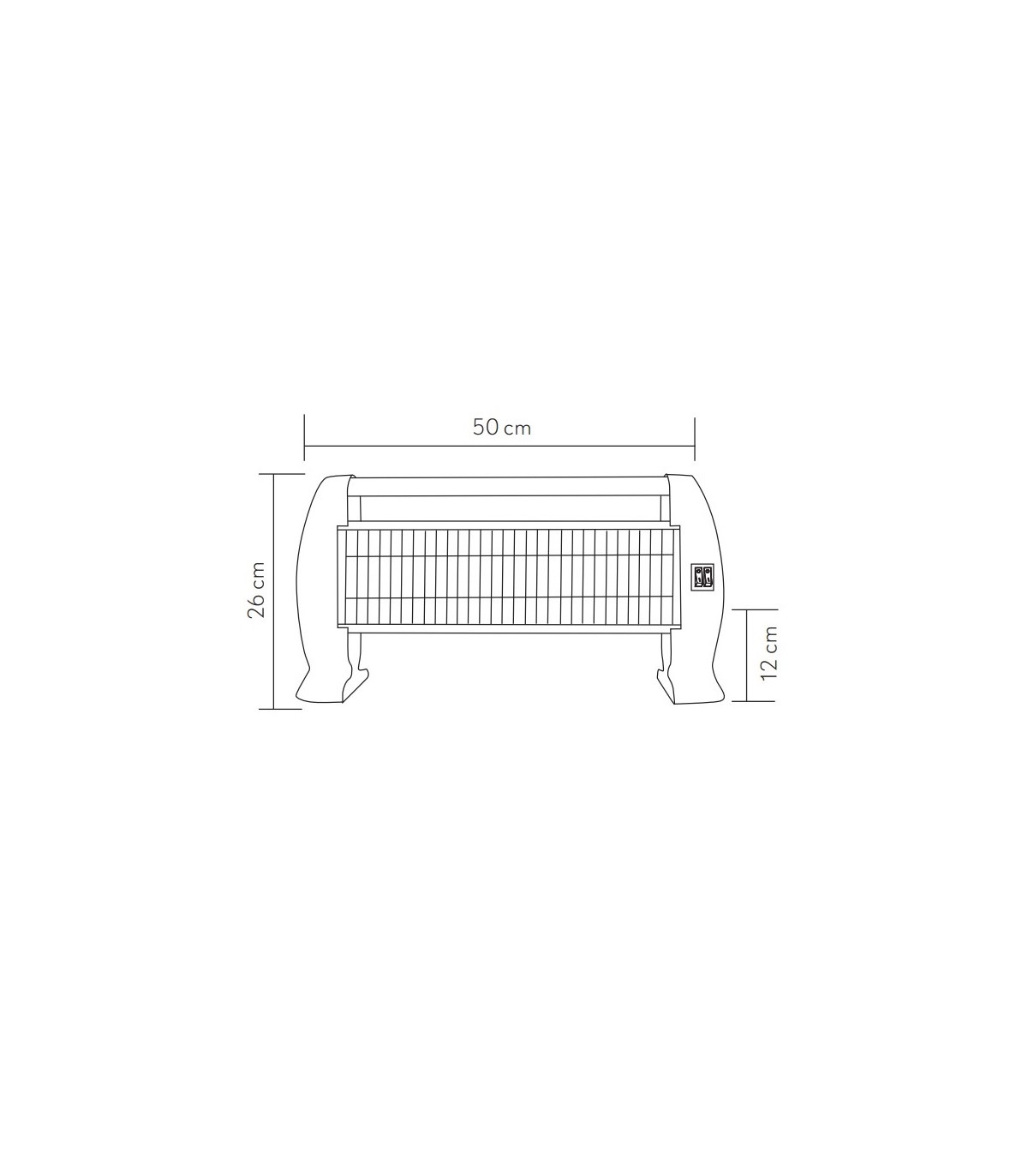 Estufa peana de Cuarzo IGNEO Max.1200W 3 Tubos Blanco