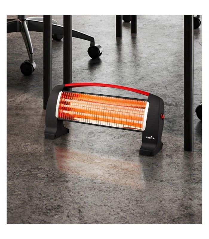 Estufa peana de Cuarzo EDIPO Max.1200W 3 Tubos Negro/Rojo