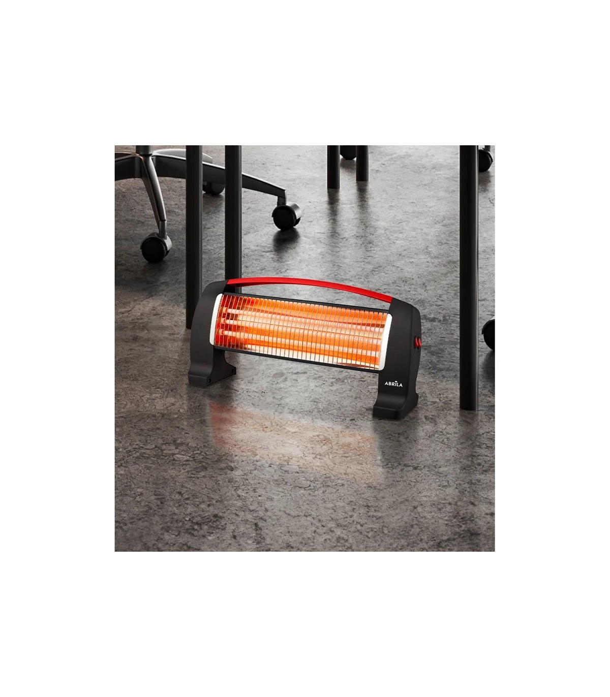 Estufa peana de Cuarzo EDIPO Max.1200W 3 Tubos Negro/Rojo