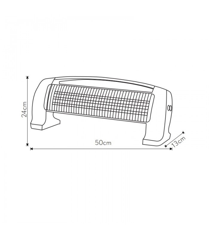 Estufa peana de Cuarzo EDIPO Max.1200W 3 Tubos Negro/Rojo