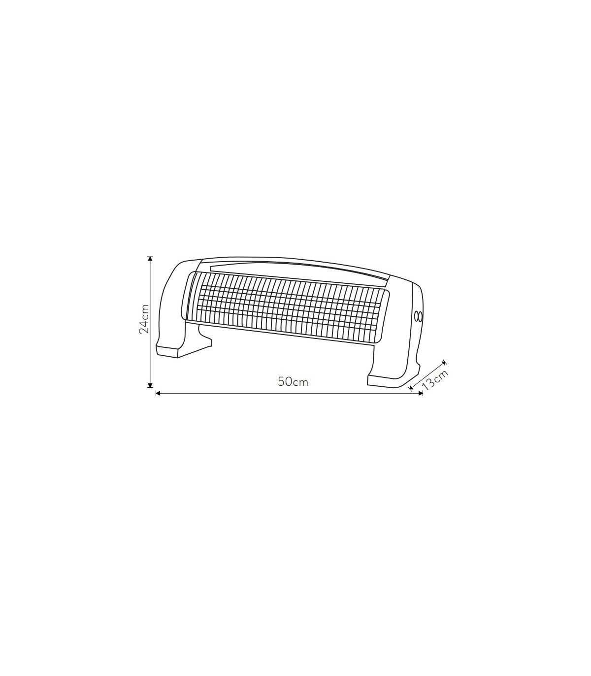 Estufa peana de Cuarzo EDIPO Max.1200W 3 Tubos Negro/Rojo