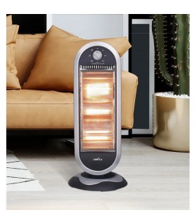 Estufa de pie Giratoria CANDENTE Max. 1200W 3 Tubos Negro/Plata