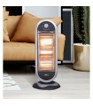 Estufa de pie Giratoria CANDENTE Max. 1200W 3 Tubos Negro/Plata