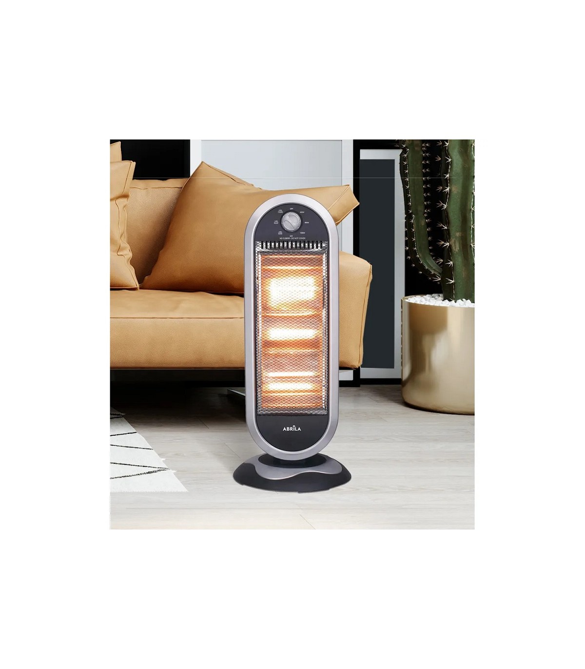 Estufa de pie Giratoria CANDENTE Max. 1200W 3 Tubos Negro/Plata