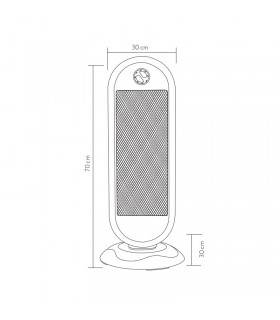 Estufa de pie Giratoria CANDENTE Max. 1200W 3 Tubos Negro/Plata