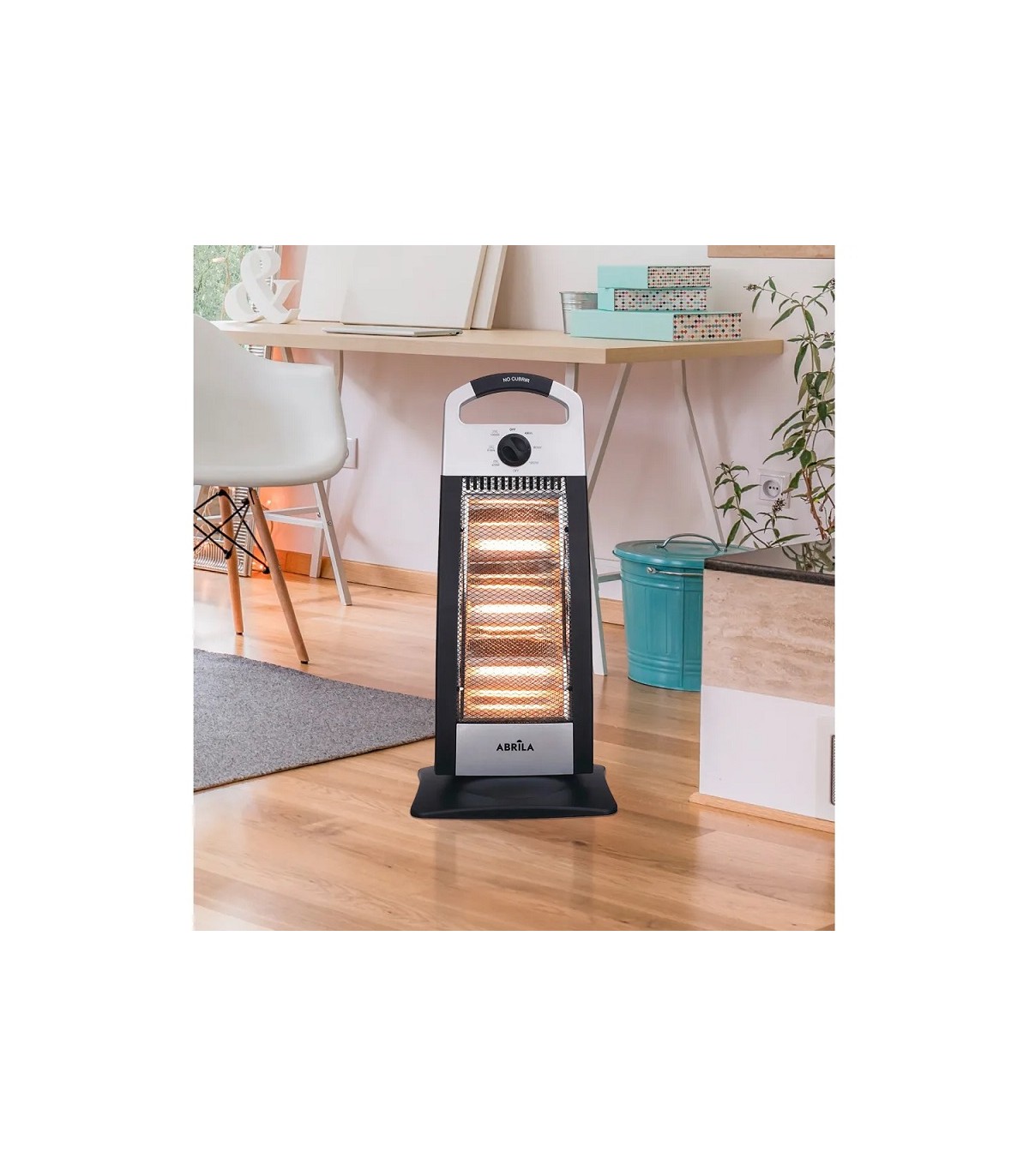 Estufa de pie Giratoria CANDENTE TRIANG Max. 1200W 3 Tubos Negro/Plata