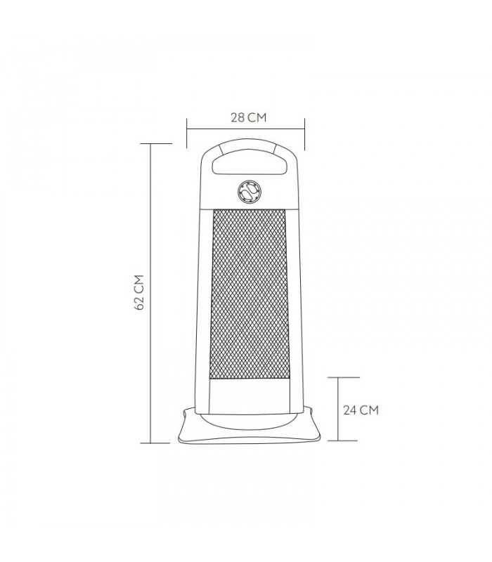 Estufa de pie Giratoria CANDENTE TRIANG Max. 1200W 3 Tubos Negro/Plata
