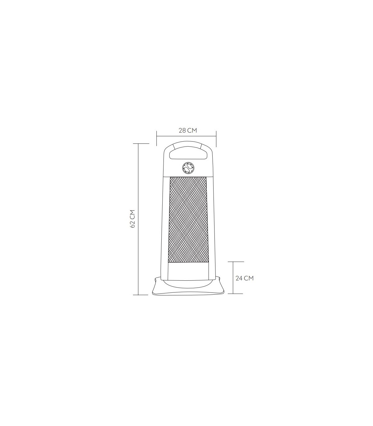 Estufa de pie Giratoria CANDENTE TRIANG Max. 1200W 3 Tubos Negro/Plata