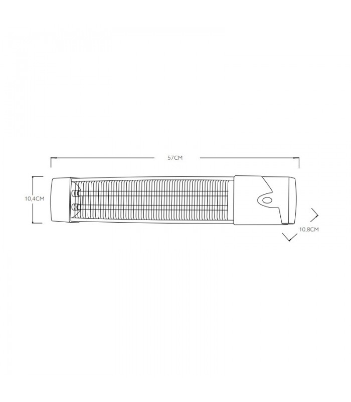 Estufa de Cuarzo de pared AFRICA Max. 1200W 2 Tubos Blanco