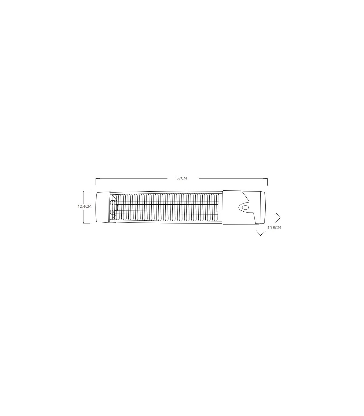 Estufa de Cuarzo de pared AFRICA Max. 1200W 2 Tubos Blanco