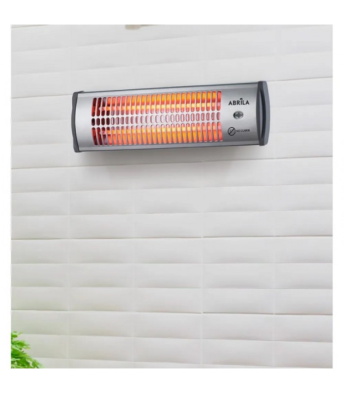 Estufa de Cuarzo de pared TIOMAN Max. 1200W 2 Tubos Negro/Plata