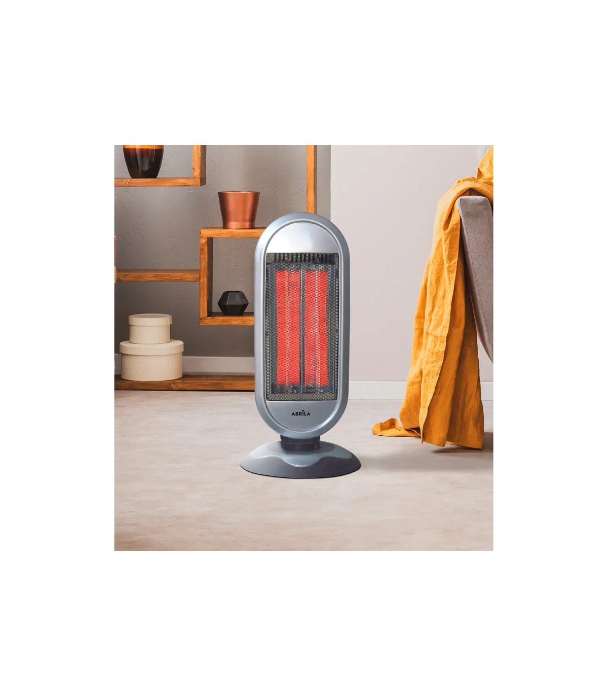 Estufa de pie Giratoria FULGOR Max. 900W 2 Tubos de Carbono Negro/Plata