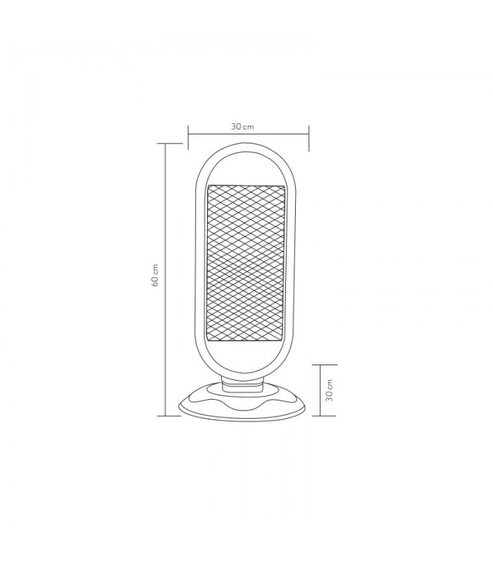 Estufa de pie Giratoria FULGOR Max. 900W 2 Tubos de Carbono Negro/Plata