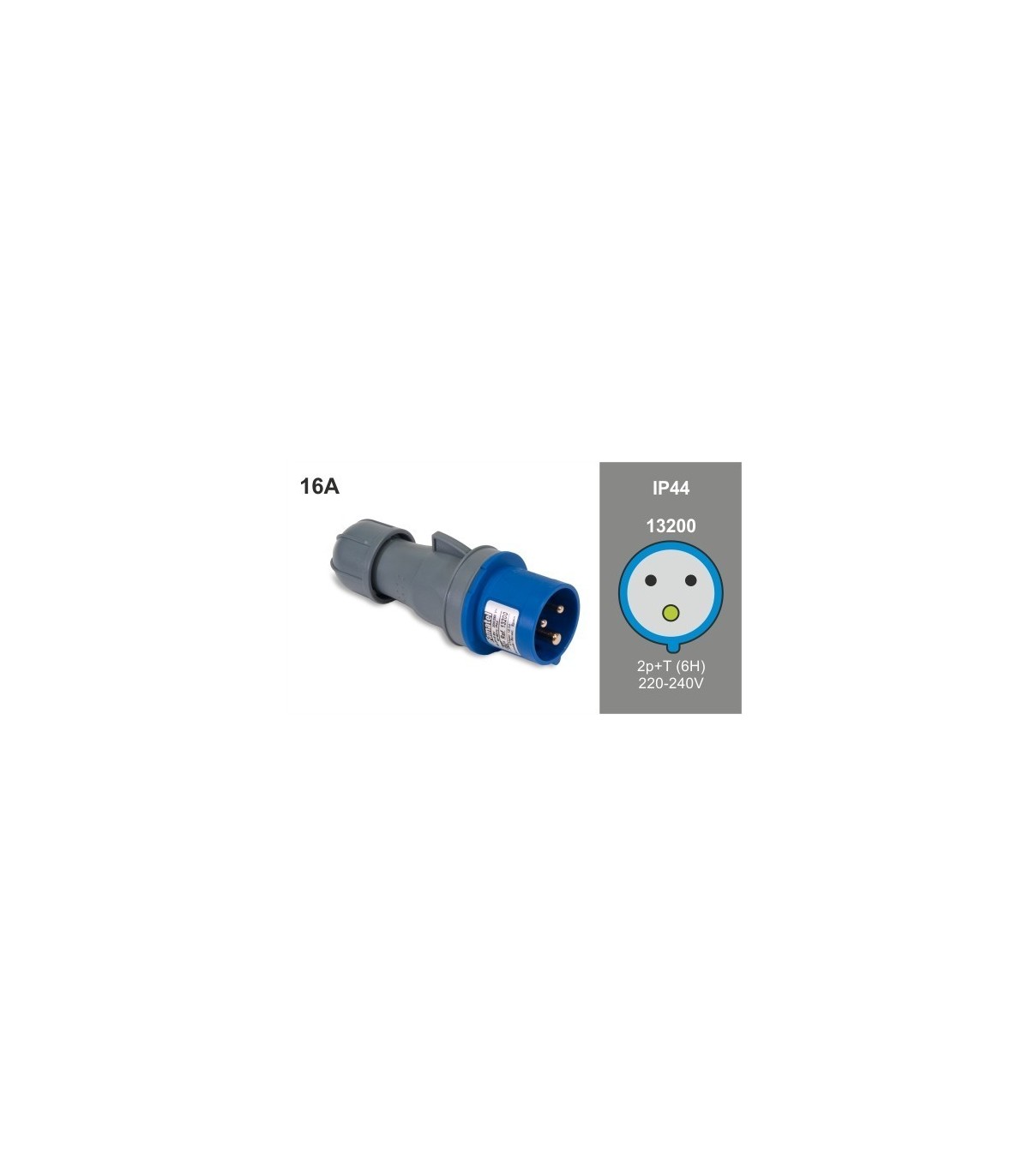Clavija Aérea CETAC 2P+T 16A 230V 6H IP44