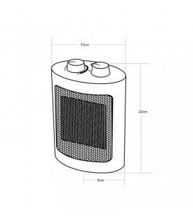 Calefactor de Suelo Vertical CERAMICO TOR 1500W Negro/Plata