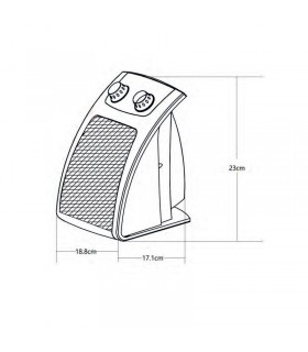 Calefactor de Suelo Vertical CERAMICO TUC 2000W Blanco/Negro
