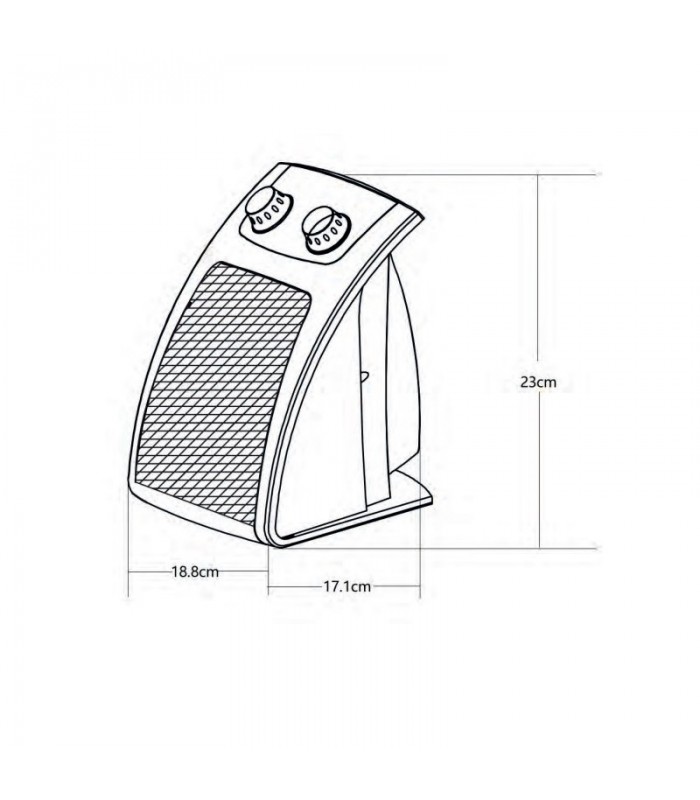 Calefactor de Suelo Vertical CERAMICO TUC 2000W Blanco/Negro
