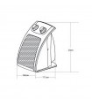 Calefactor de Suelo Vertical CERAMICO TUC 2000W Blanco/Negro