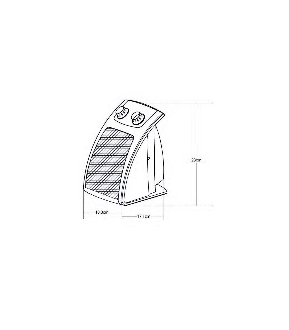 Calefactor de Suelo Vertical CERAMICO TUC 2000W Blanco/Negro