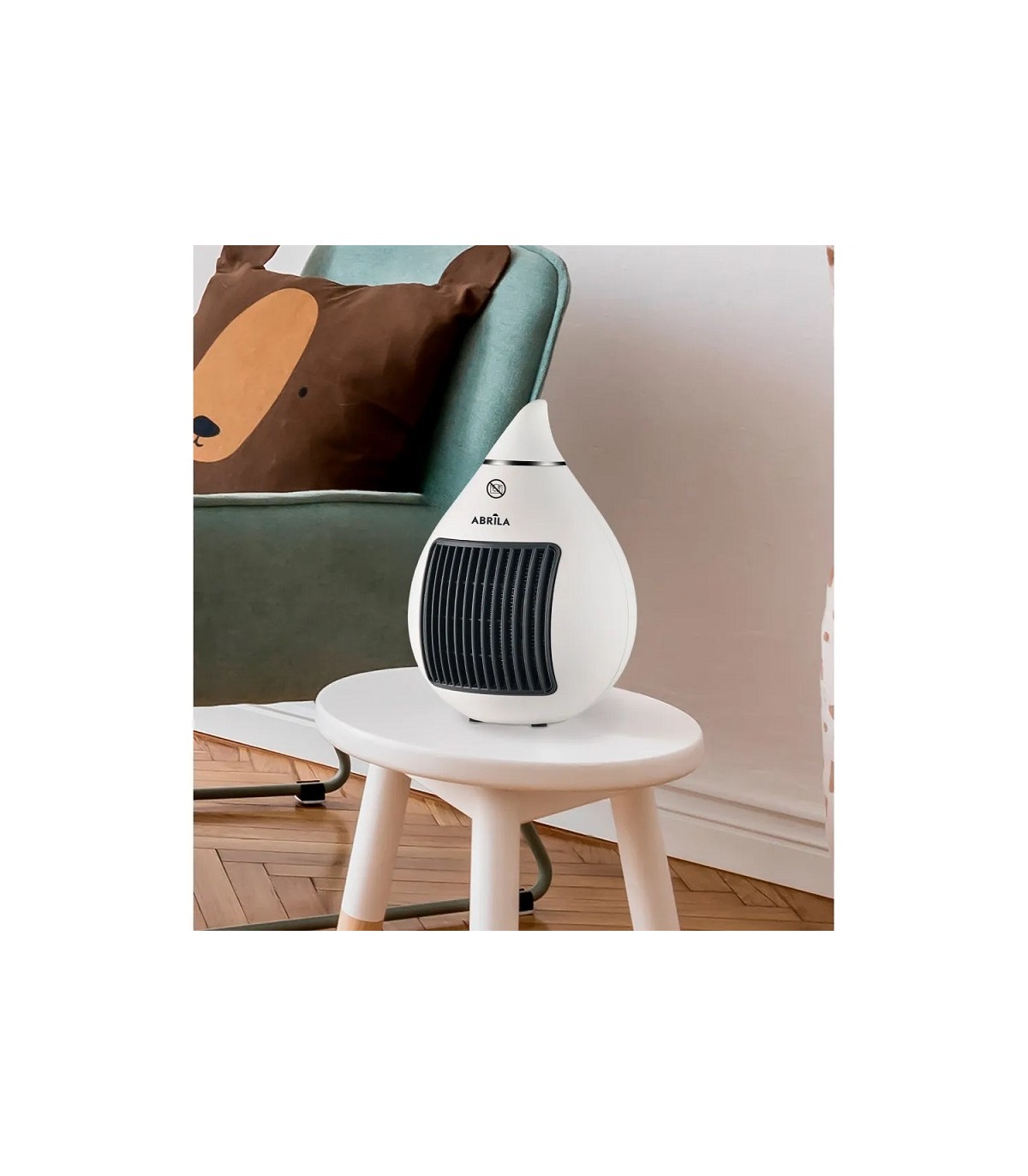 Calefactor de Suelo Vertical CERAMICO GOTA 1500W Blanco/Cromo