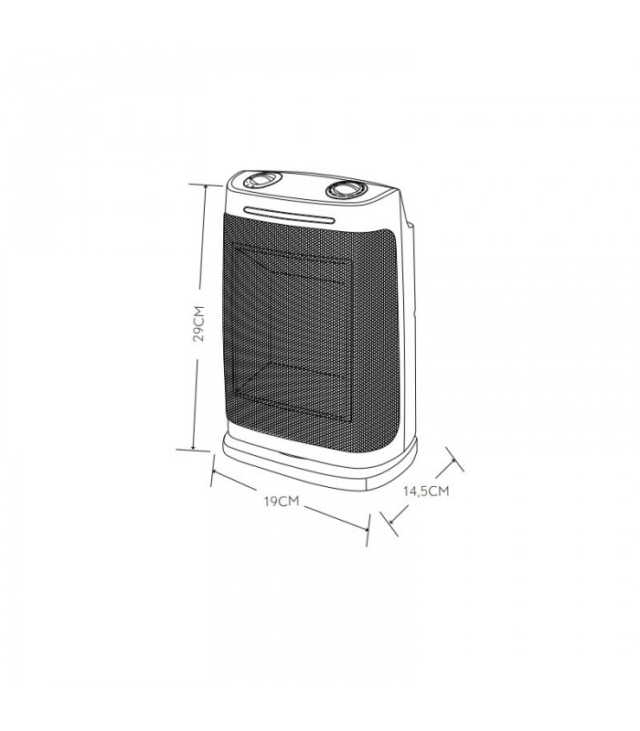 Calefactor de Suelo Vertical Oscilante FOGON 1500W Plata