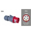 Clavija Aérea Cetac 3P+N+T 32A 400V 6H IP44
